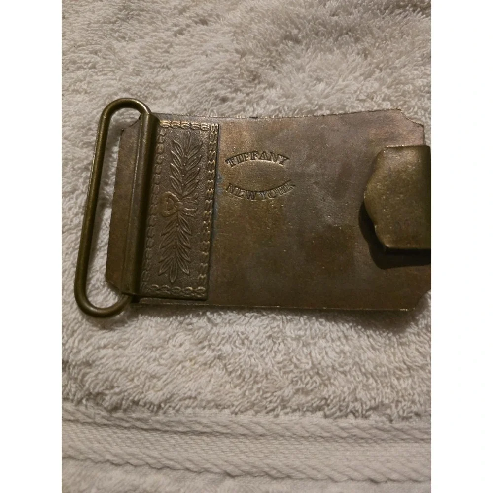 Vintage Wells Fargo Brass Belt Buckle Henry Wells William Fargo 1852 Tiffany 7